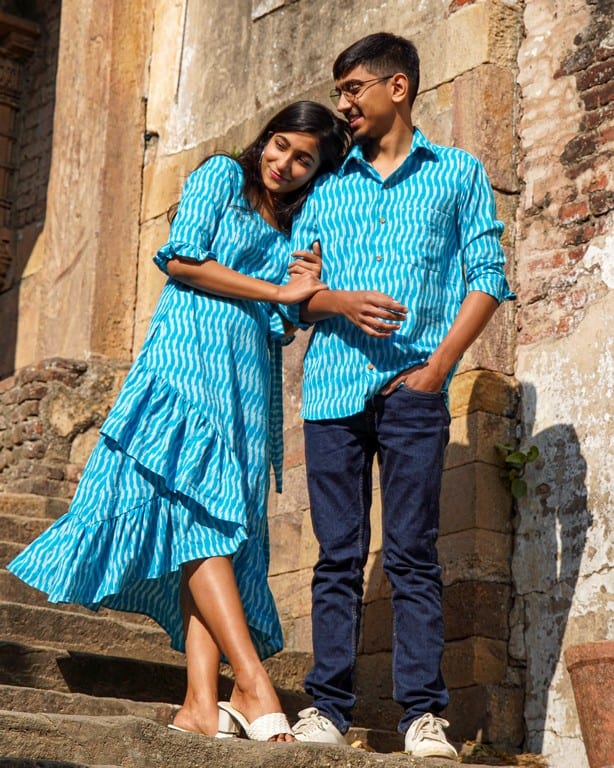 Berry Blue Senorita Ikat Couple Set