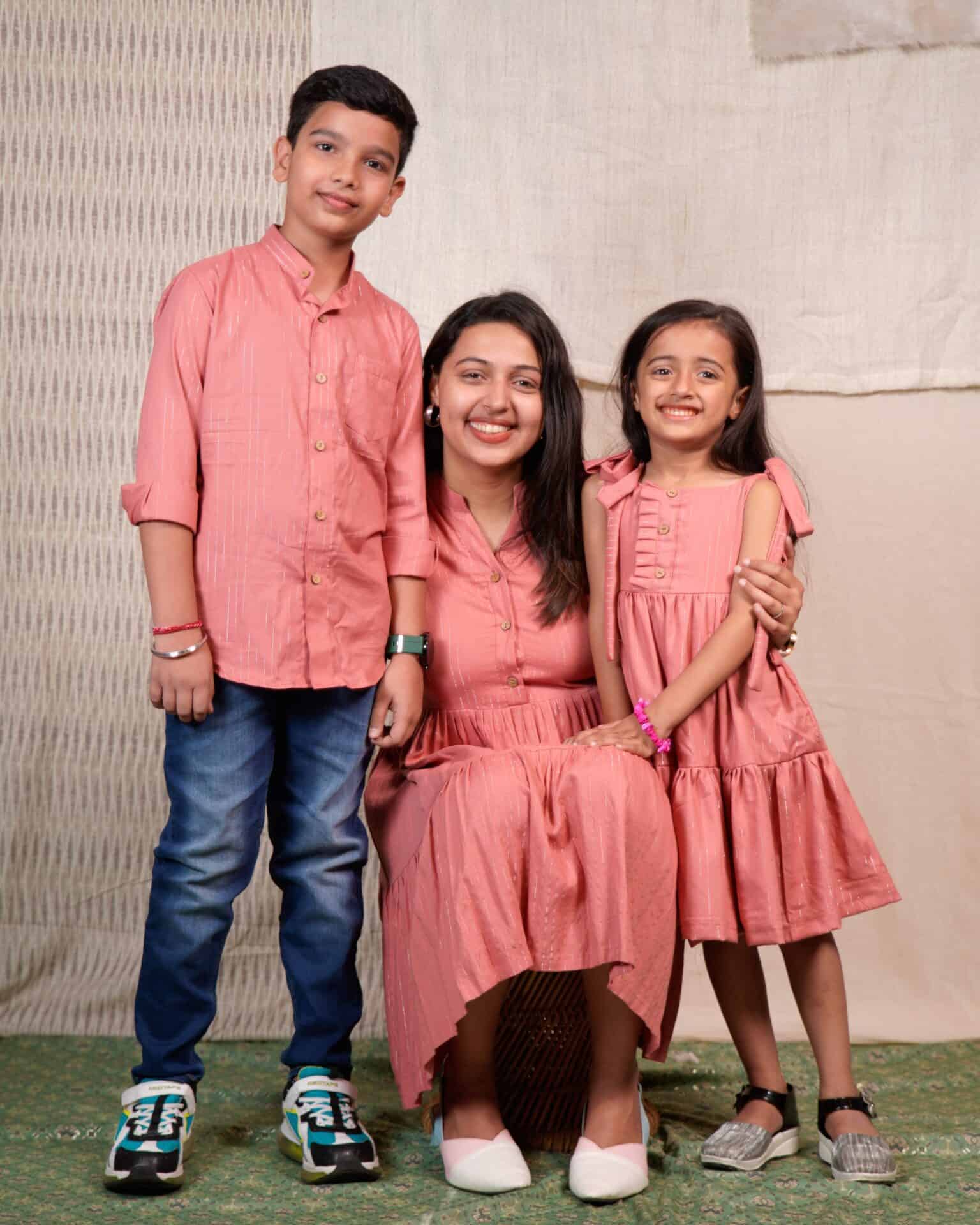 Starry Pink Mother Son Twinning