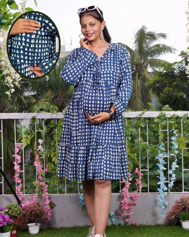 Indigo Triad Maternity Dress Main image