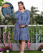 Indigo Triad Maternity Dress