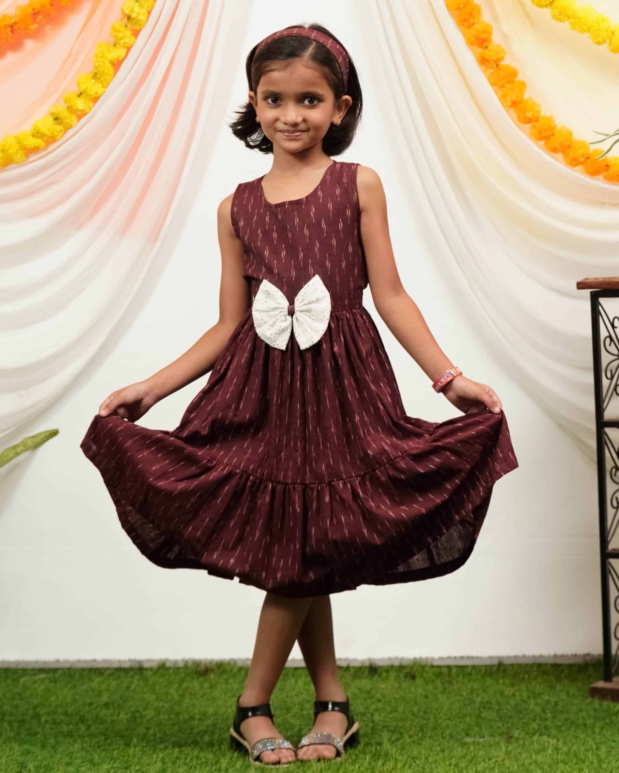 Maroon Glorious Kids Dress Main image