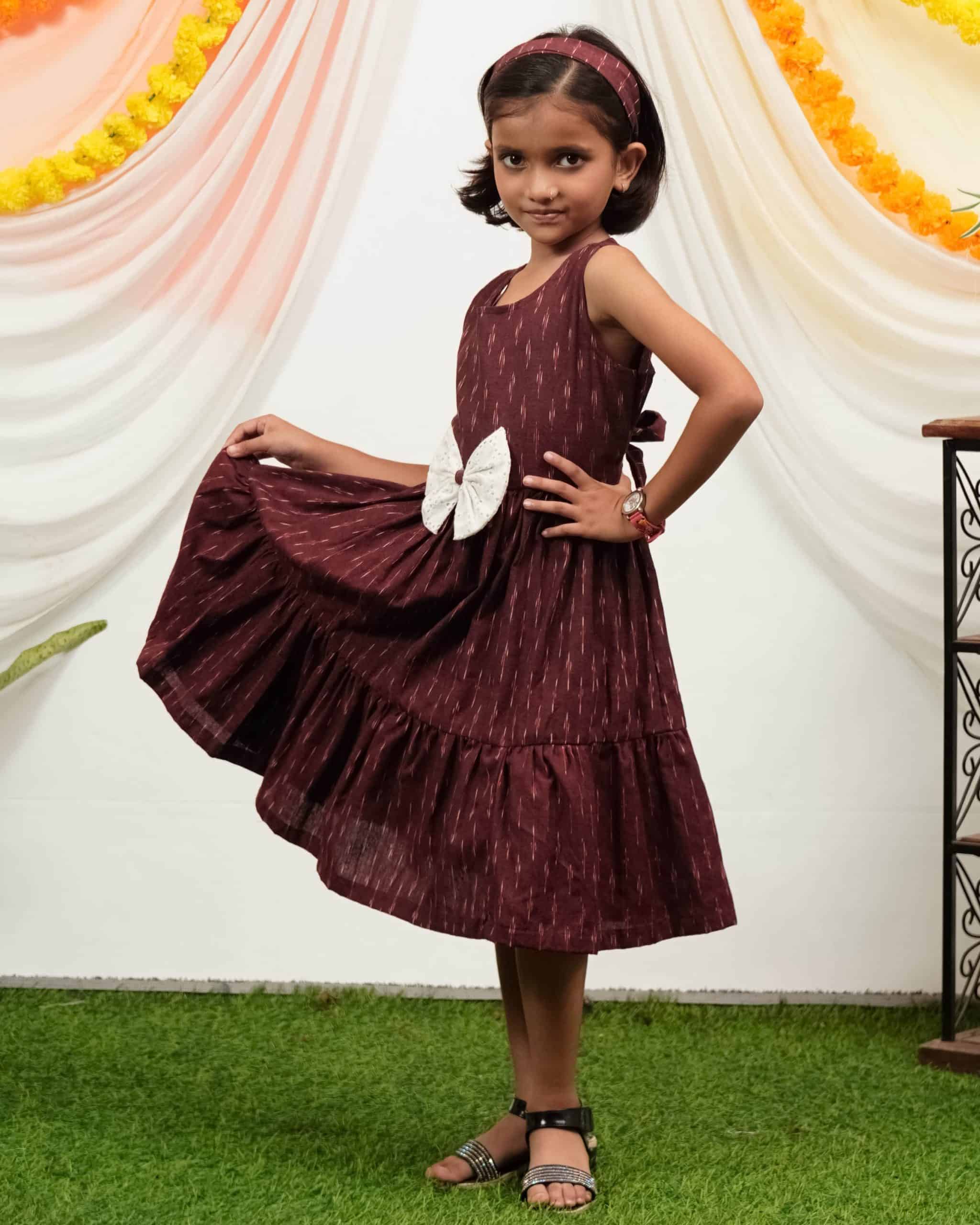 Maroon Glorious Kids Dress