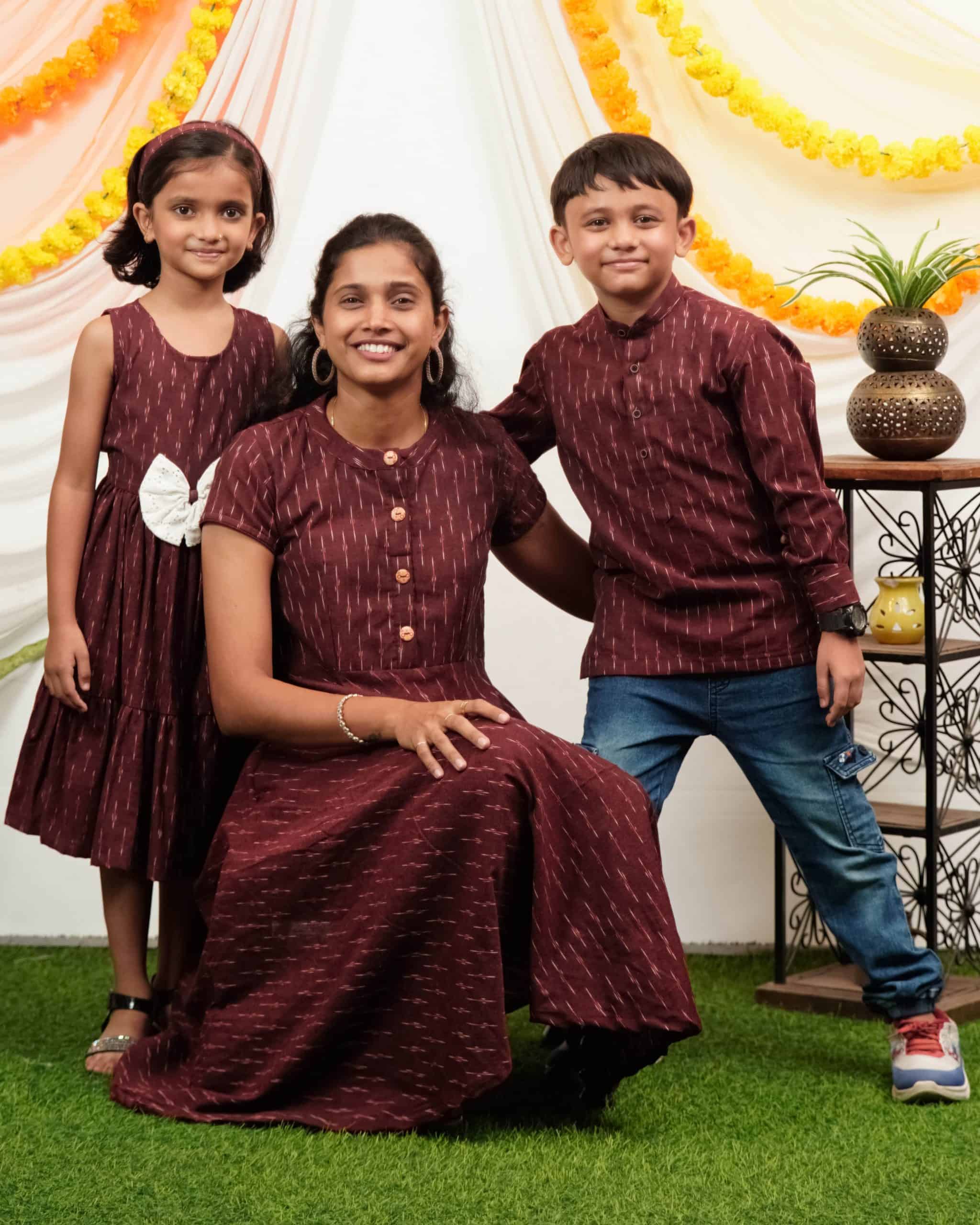 Maroon Glorious Mom Kid Twinning Secondary image