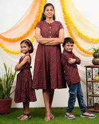 Maroon Glorious Mom Kid Twinning