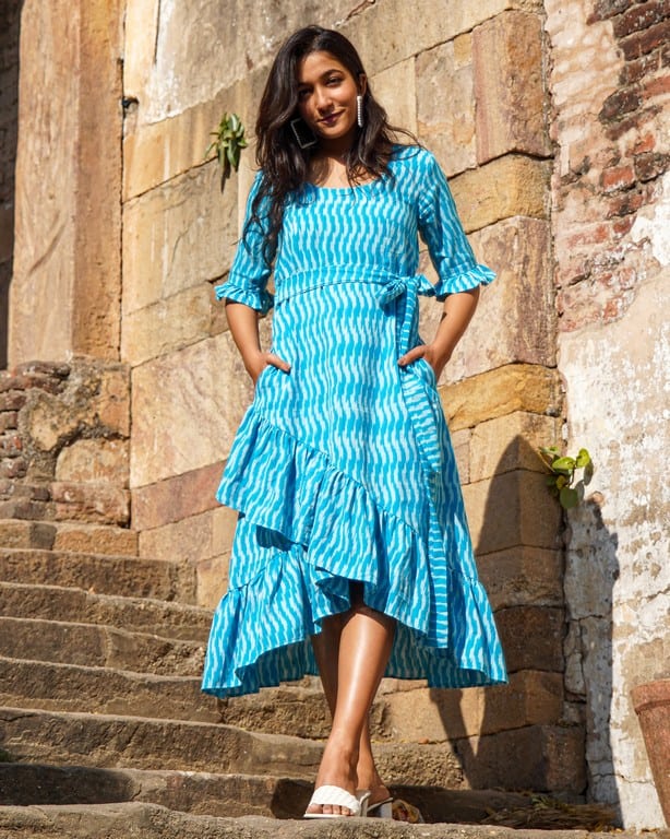 Berry Blue Senorita Ikat Dress Main image