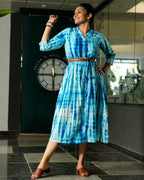 Blue Shibori Punch Dress