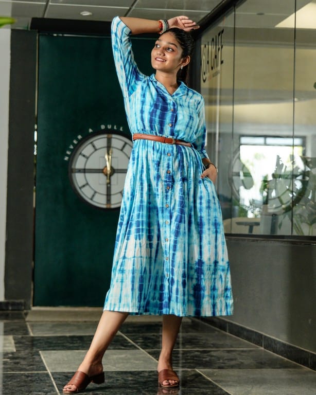 Blue Shibori Punch Dress
