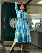 Blue Shibori Punch Dress