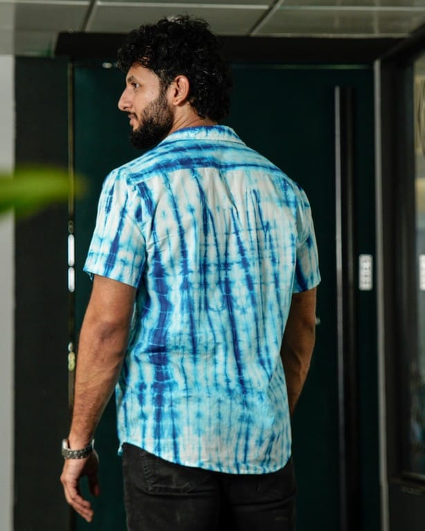 Blue Shibori Punch Shirt