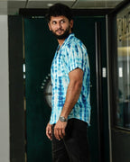 Blue Shibori Punch Shirt