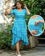 Berry Blue Senorita Ikat Maternity Dress