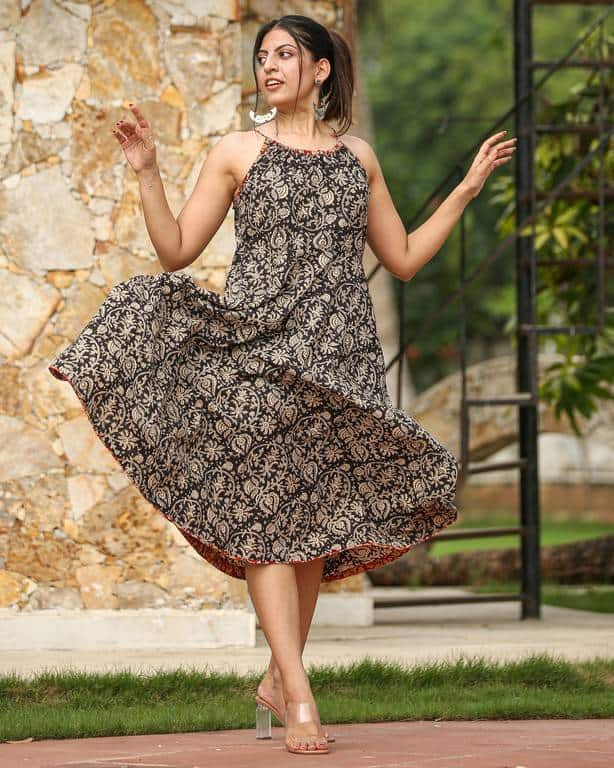 Black Floral Kiara Dress
