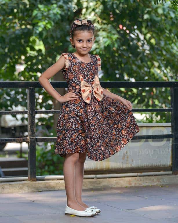 Black Maroon Blast Kids Dress