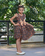 Black Maroon Blast Kids Dress