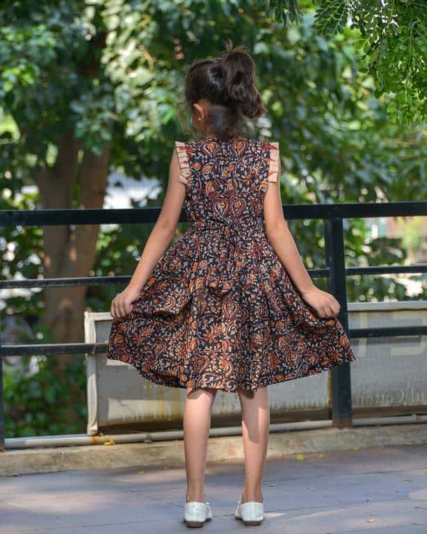 Black Maroon Blast Kids Dress