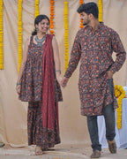 Black Maroon Blast Sharara Family Set