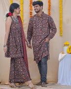 Black Maroon Blast Sharara Family Set
