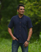 Ink Blue Cutwork Shirt