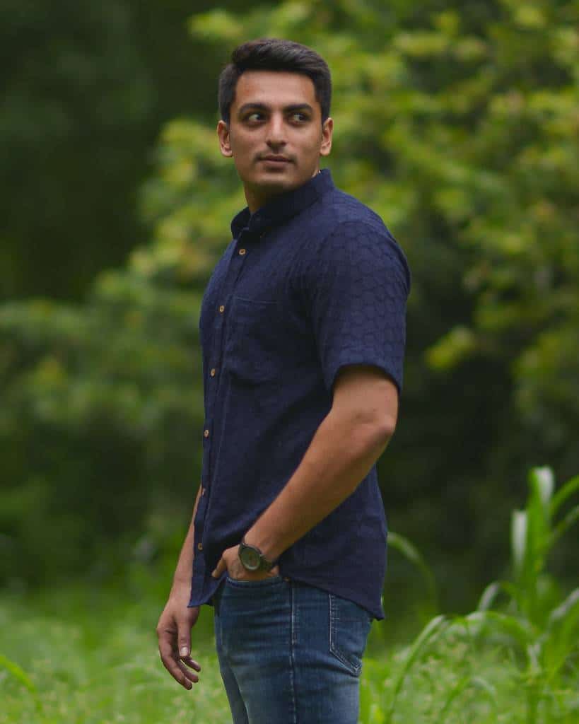 Ink Blue Cutwork Shirt