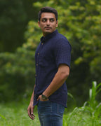 Ink Blue Cutwork Shirt