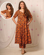 Brick Rose Kurta Nursing Set