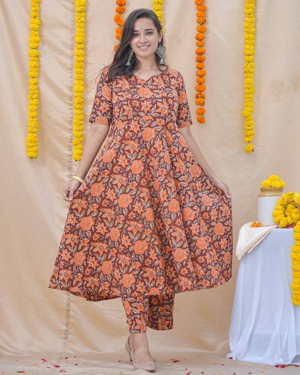 Brick Rose Kurta Set