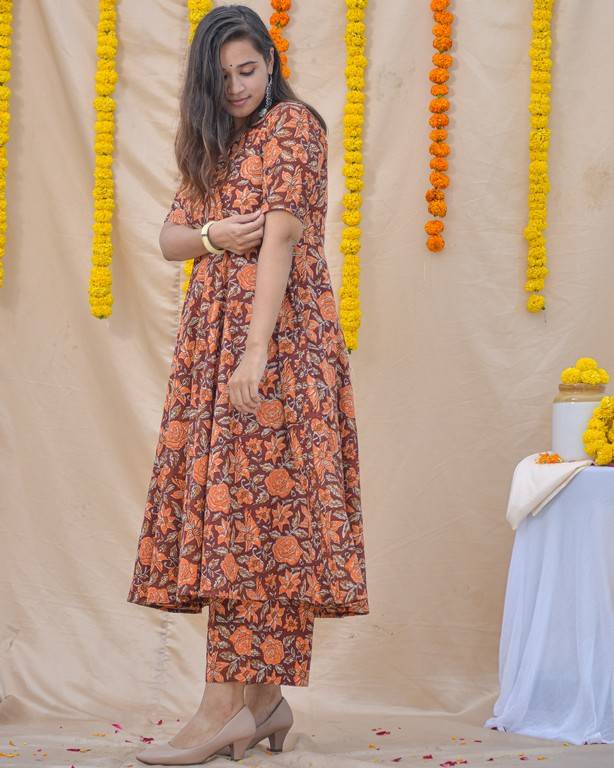 Brick Rose Kurta Set