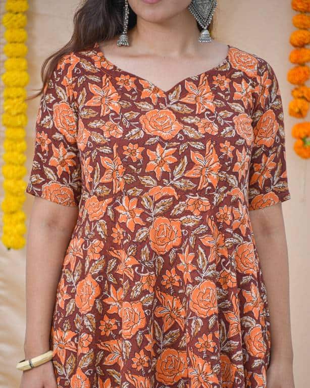 Brick Rose Kurta Set