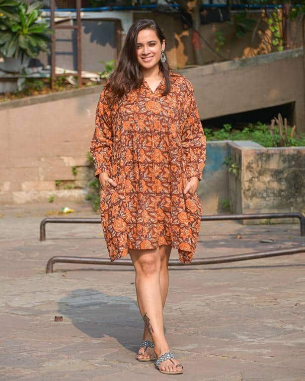 Brick Rose Shirt Dress