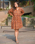 Brick Rose Shirt Dress