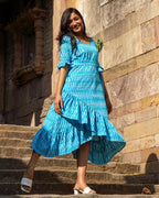 Berry Blue Senorita Ikat Dress