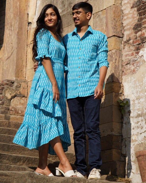 Berry Blue Senorita Ikat Couple Set