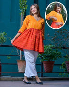Canary Red Short Nursing Kurti