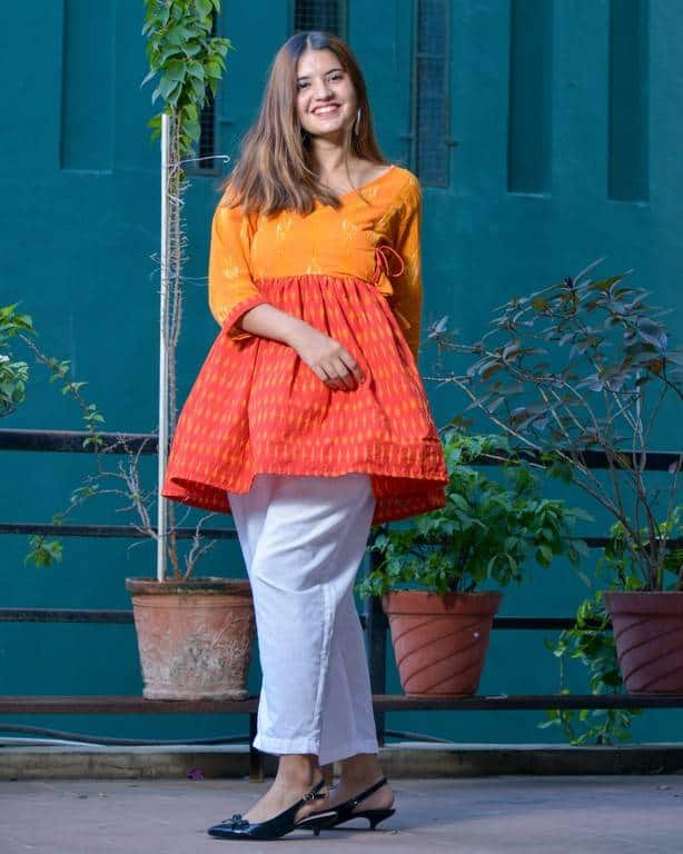 Canary Red Short Kurti