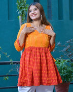 Canary Red Short Nursing Kurti