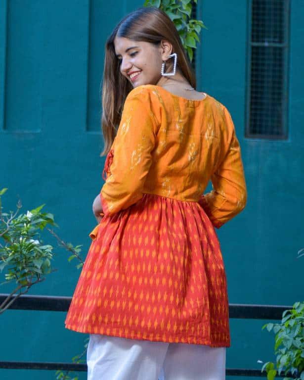 Canary Red Short Kurti