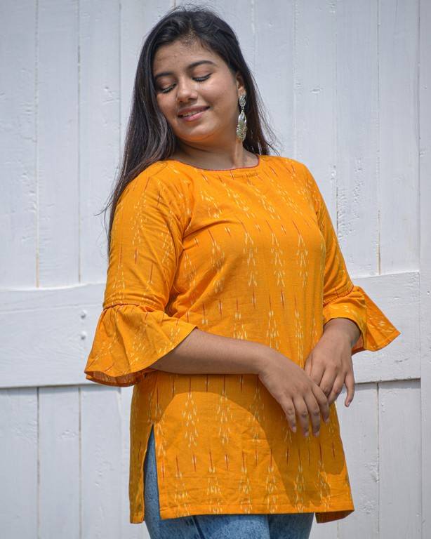 Canary Yellow Short Kurti Secondary image