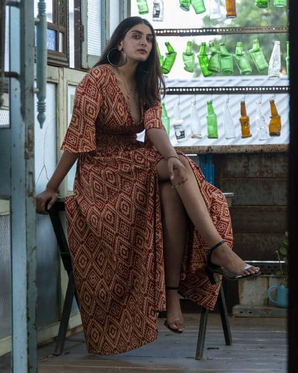 Cinnamon Whirl Slit Kirtle Dress
