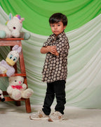 Black Floral Boy Shirt