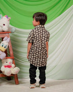 Black Floral Boy Shirt