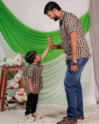 Black Floral Father Kids Twinning