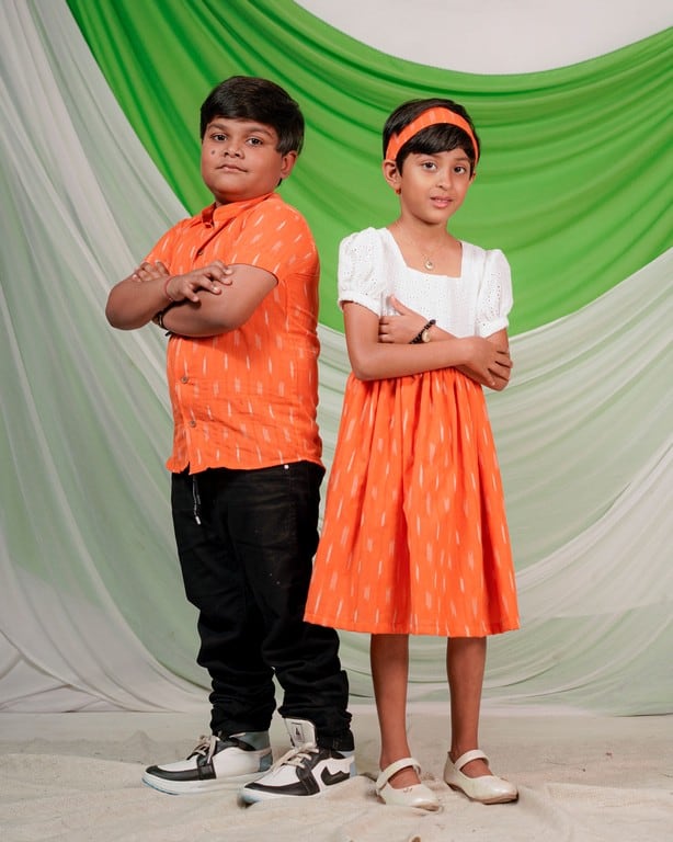 Orange Obsession Father Kids Twinning