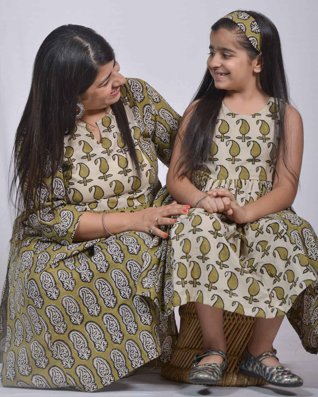 Mustard Block Print Family Set