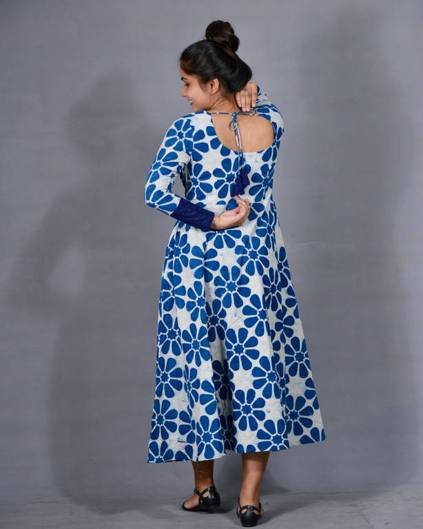 Indigo Floral Nursing Dress