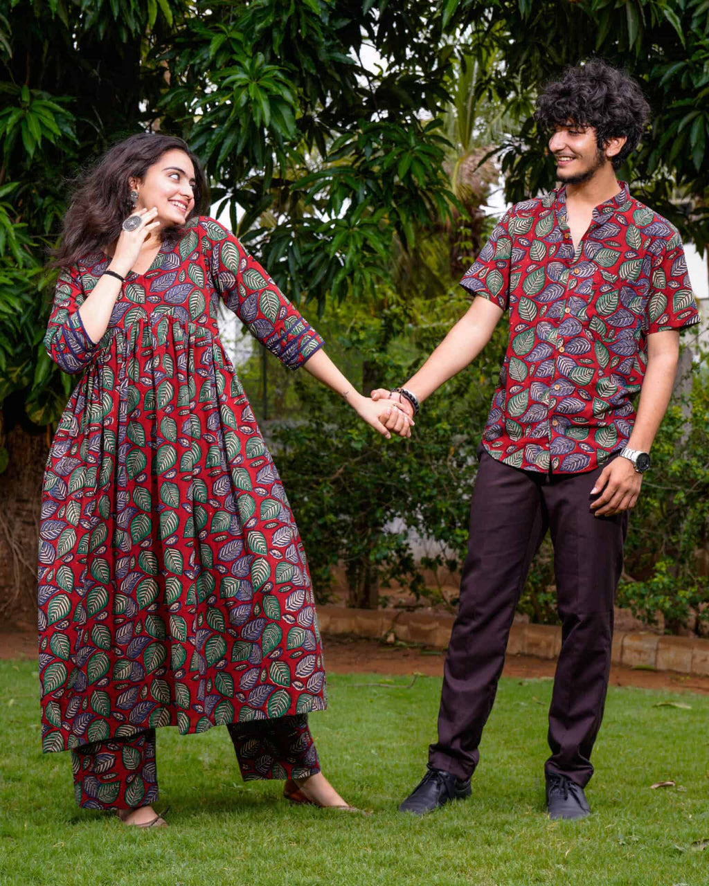 Berry Maroon Kurta Couple set