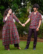 Berry Maroon Kurta Couple set