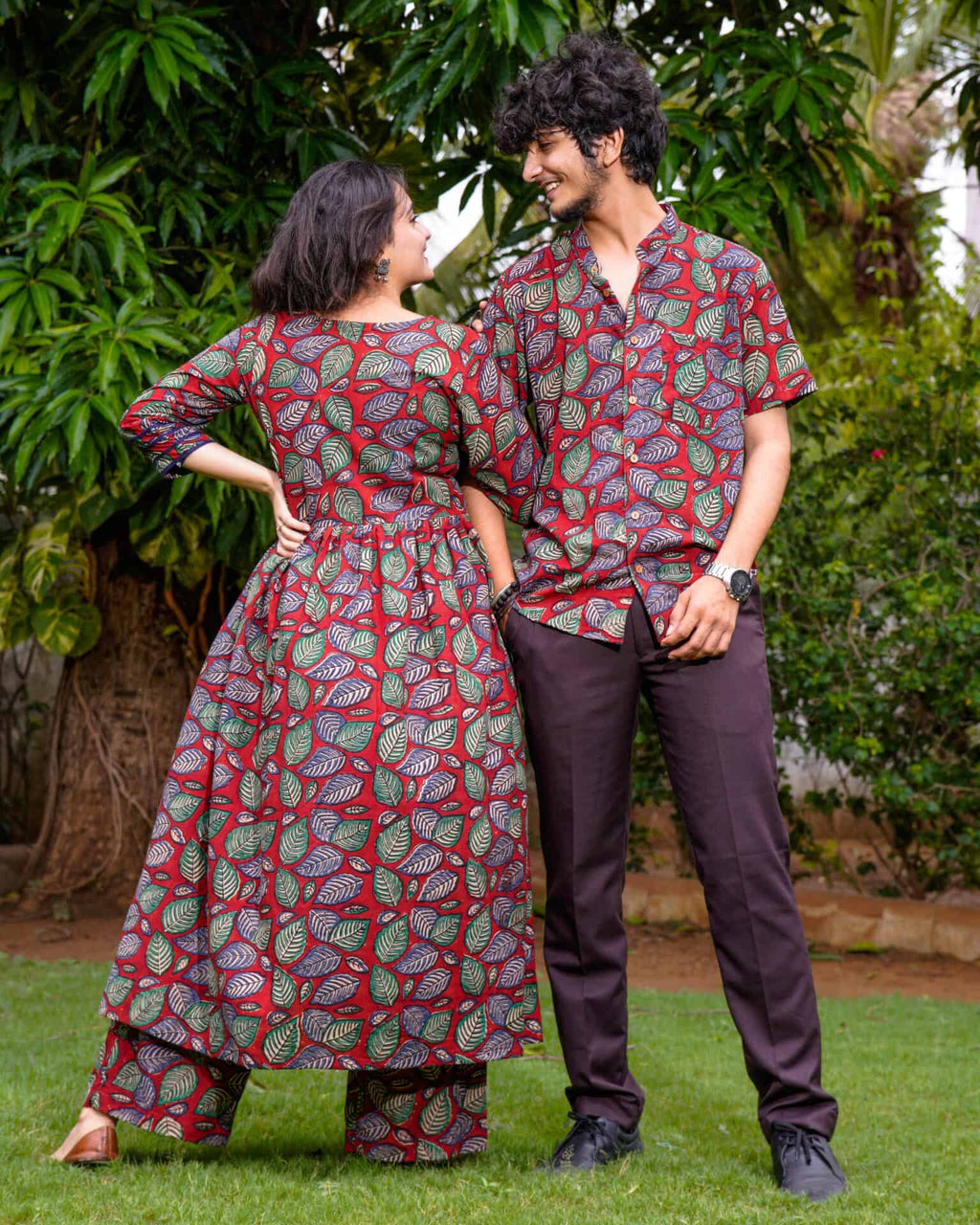 Berry Maroon Kurta Couple set