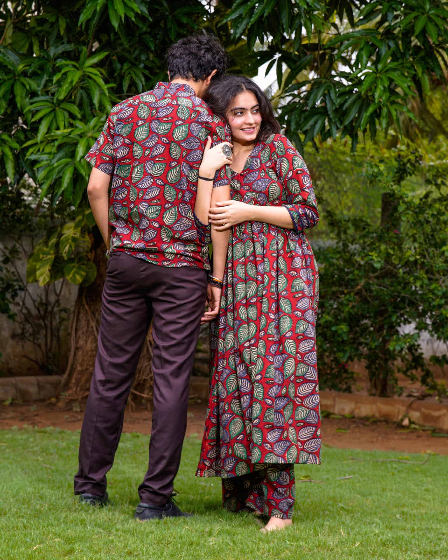 Berry Maroon Kurta Couple set
