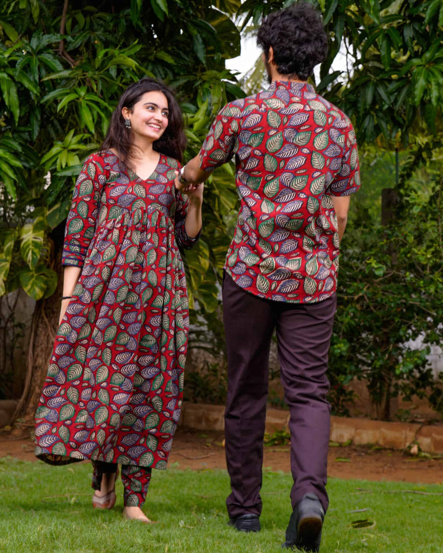 Berry Maroon Kurta Couple set