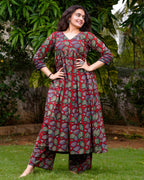 Berry Maroon Kurta Couple set